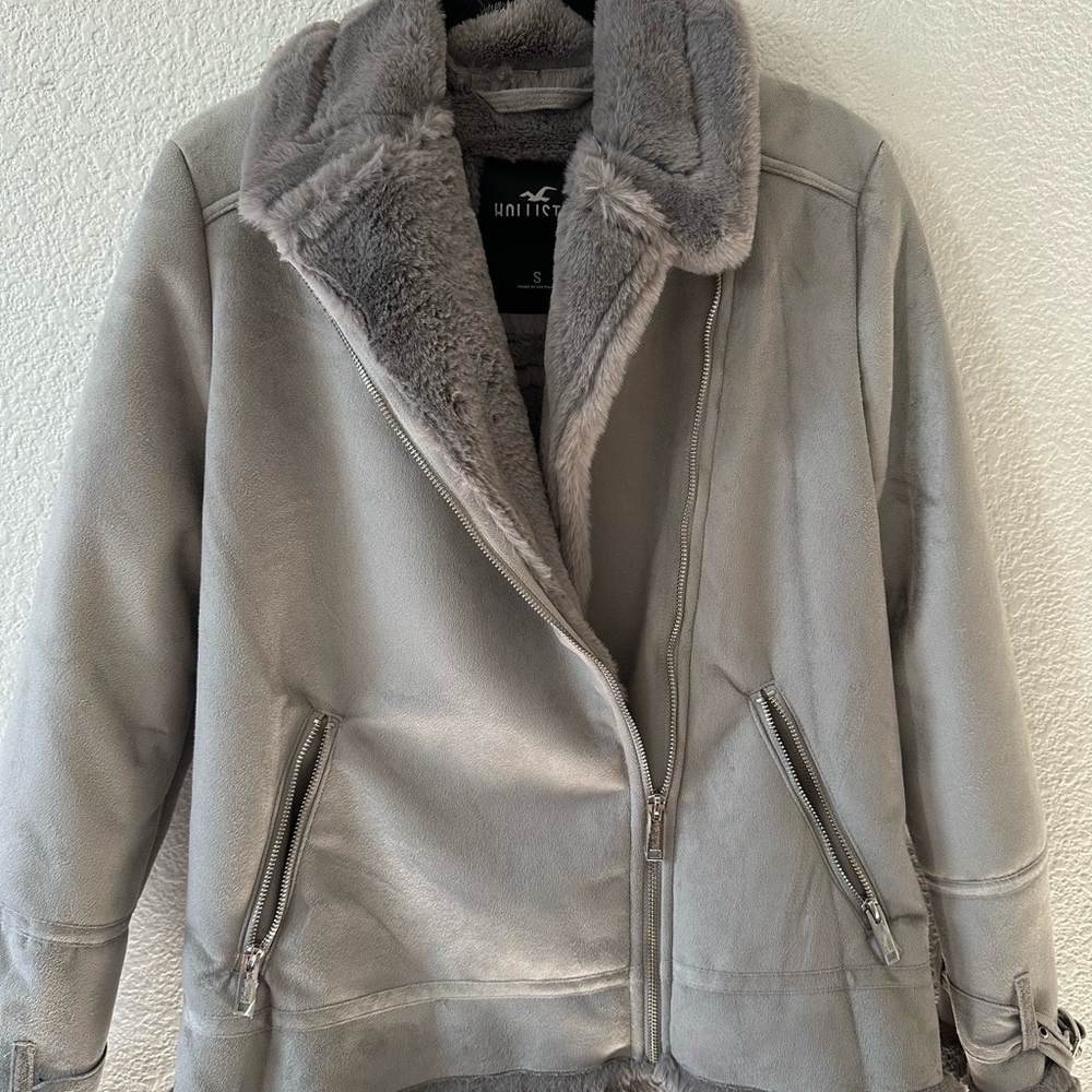 Hollister Gray Teddy Jacket